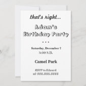 lustiger Kamelhocker Geburtstag Einladung (Rückseite)