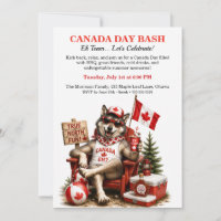 Lustiger kanadischer Wolf Canada Day Hinterhof-BBQ