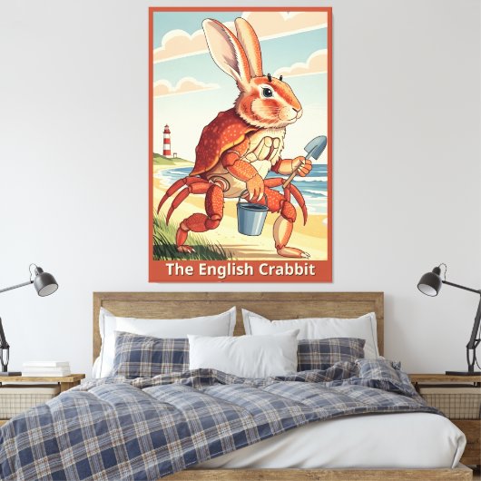Lustiger Kaninchen-Spoof Leinwanddruck (Insitu (Schlafzimmer))
