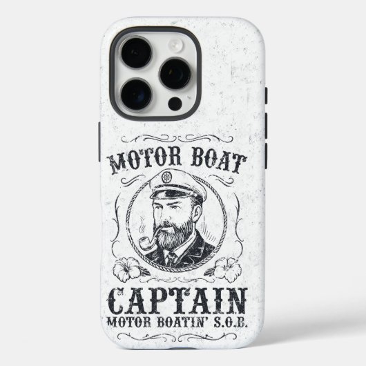 Lustiger Kapitän eines Motorboots, Pontoonbootfahr Case-Mate iPhone Hülle (Rückseite)