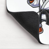 Lustiger Karate-Athlet mit schwarzem Gürtel Tiger Mousepad (Ecke)