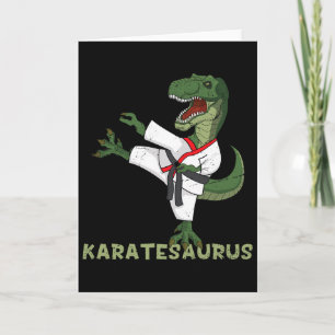 Lustiger Karate Dinosaur Karatesaurus T-Rex Grafik Karte