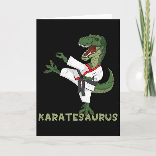 Lustiger Karate Dinosaur Karatesaurus T-Rex Grafik Karte (Vorderseite)