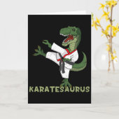 Lustiger Karate Dinosaur Karatesaurus T-Rex Grafik Karte (Gelbe Blume)