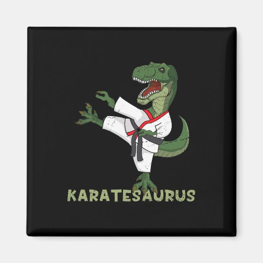 Lustiger Karate Dinosaur Karatesaurus T-rex Grafik Magnet (Vorne)