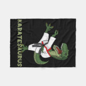 Lustiger Karate-Dinosaurier Karatesaurus T-Rex Gra Fleecedecke (Vorderseite (Horizontal))