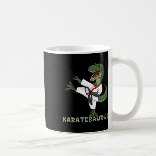 Lustiger Karate-Dinosaurier Karatesaurus T-Rex Gra Kaffeetasse (Rechts)