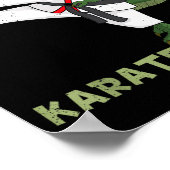 Lustiger Karate-Dinosaurier Karatesaurus T-Rex Gra Poster (Ecke)