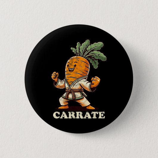 Lustiger Karate-Karotten-Karrate-Karate-Trainer Ka Button (Vorderseite)