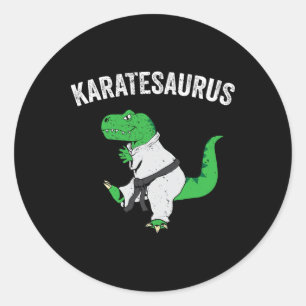 Lustiger Karate T Rex Dinosaur Süßer Dino Kampfspo Runder Aufkleber