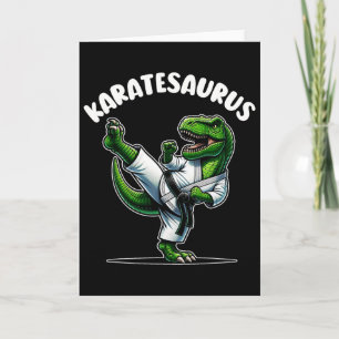 Lustiger Karatesaurus Dinosaurier T Rex In Karate  Karte