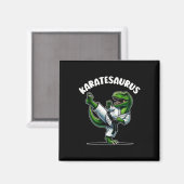 Lustiger Karatesaurus Dinosaurier T Rex In Karate Magnet (Vorderseite/Rückseite)