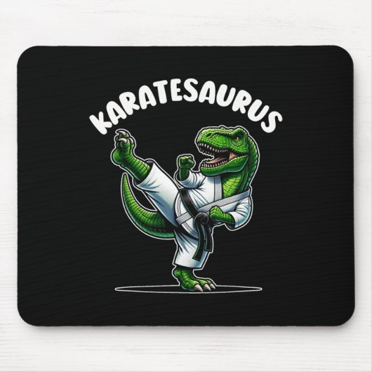 Lustiger Karatesaurus Dinosaurier T Rex In Karate  Mousepad (Vorne)
