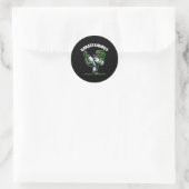 Lustiger Karatesaurus Dinosaurier T Rex In Karate Runder Aufkleber (Tasche)