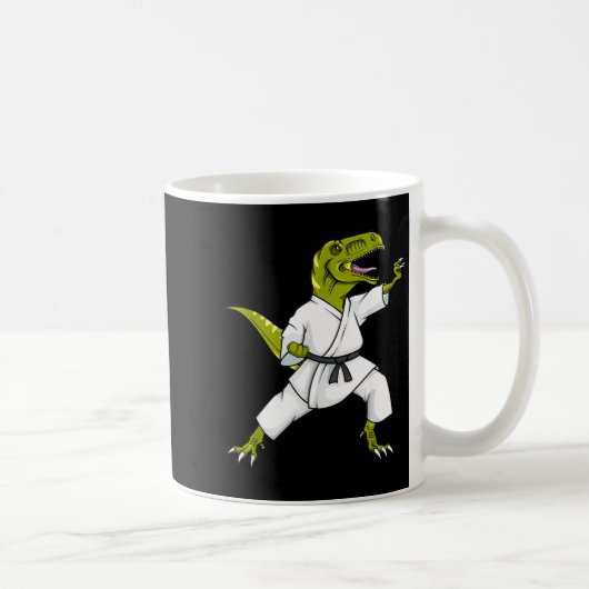 Lustiger Karatesaurus T-Rex Dinosaur Karate Samura Kaffeetasse (Rechts)