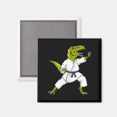 Lustiger Karatesaurus T-Rex Dinosaur Karate Samura Magnet (Vorderseite/Rückseite)