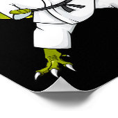 Lustiger Karatesaurus T-Rex Dinosaur Karate Samura Poster (Ecke)