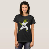 Lustiger Karatesaurus T-Rex Dinosaur Karate Samura T-Shirt (Vorne ganz)