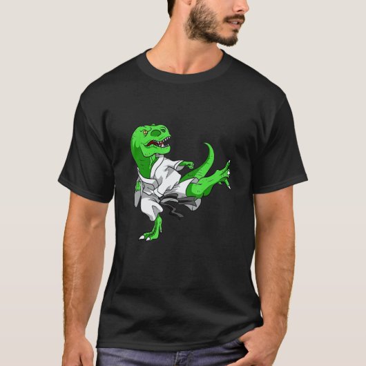Lustiger Karatesaurus Trex Karate Dinosaur Junge M T-Shirt (Vorderseite)