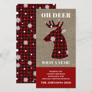 Lustiger Karo-Schneefloh Oh Hirsch Feiertagskarte