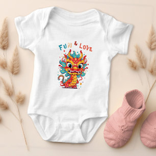 Lustiger Karton Drache Chinesisches Neujahr Fu Kin Baby Strampler