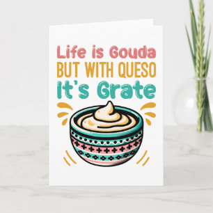 Lustiger Käse Gouda Queso Food Pun  Karte