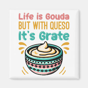 Lustiger Käse Gouda Queso Food Pun Magnet