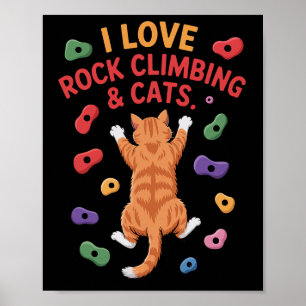 Lustiger Katzen-Felsenkletterer Indoor-Wand-Halte- Poster