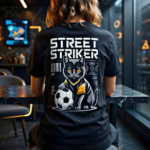 Lustiger Katzen-Fußballspieler-Geschenk T-Shirt