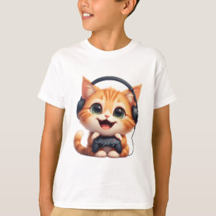 Lustiger Katzen-Gamer – Geschenk für Katzenliebhab T-Shirt