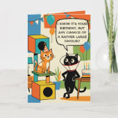 Lustiger Katzen Geburtstag Karte (Vorderseite)