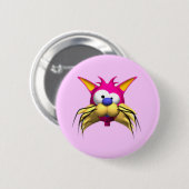 Lustiger Katzen-Geburtstags-Party-Knopf Button (Vorne & Hinten)