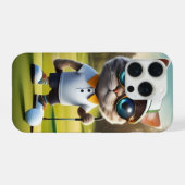 Lustiger Katzen-Golfspieler, iPhone Hülle (Rückseite (Horizontal))