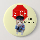 Lustiger Katzen-Offizier/Hall-Monitor Button (Vorderseite)