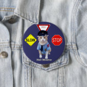 Lustiger Katzen-Offizier/Hall-Monitor Button (Beispiel)