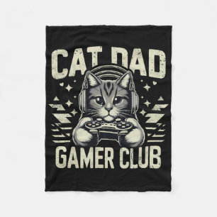 Lustiger Katzen-Vater-Gamer-Club für ihn Video Gam Fleecedecke