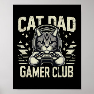 Lustiger Katzen-Vater-Gamer-Club für ihn Video Gam Poster