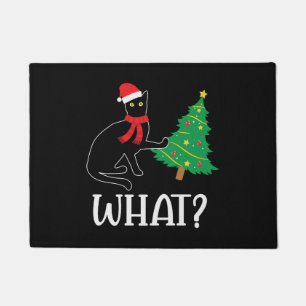 Lustiger Katzen-Weihnachtsbaum über Katze Was Fußmatte