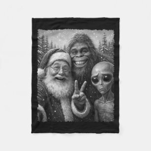 Lustiger Katzen-Weihnachtsmann-Bigfoot-Alien-Chris Fleecedecke