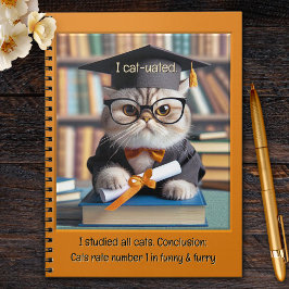 Lustiger Katzenabsolvent Student Notizblock