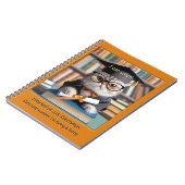 Lustiger Katzenabsolvent Student Notizblock (Linke Seite)