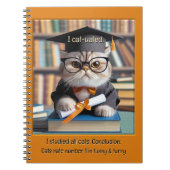 Lustiger Katzenabsolvent Student Notizblock (Vorderseite)