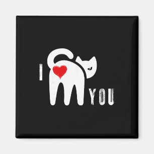 Lustiger Katzenarsch Herz Valentinstag Ich liebe d Magnet