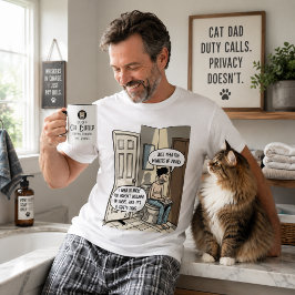 Lustiger Katzendaddy-Badezimmer-Humor-Geschenk T-Shirt