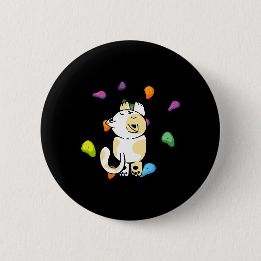 Lustiger Katzenkletterer Felsenklettern Für Männer Button (Vorderseite)