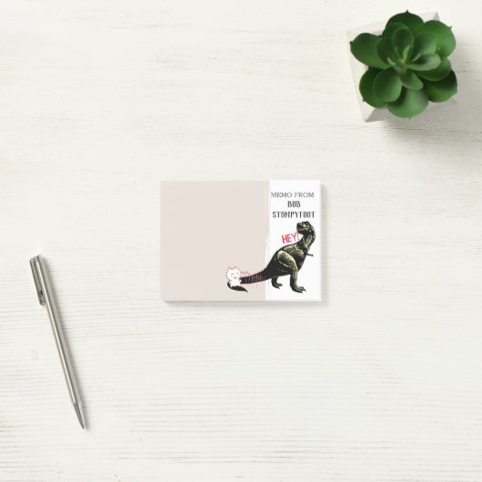 Lustiger Katzenkratzer schreiender T-rex Post-it Klebezettel (Büro)