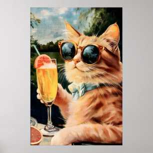 Lustiger Katzenkunst-Druck Feline Country Club Pos Poster