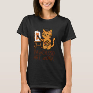 Lustiger Katzenkünstler Zeichner Maler Kunstlehrer T-Shirt
