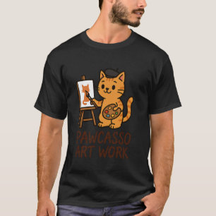 Lustiger Katzenkünstler Zeichner Maler Kunstlehrer T-Shirt