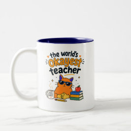 Lustiger Katzenlehrer Zweifarbige Tasse